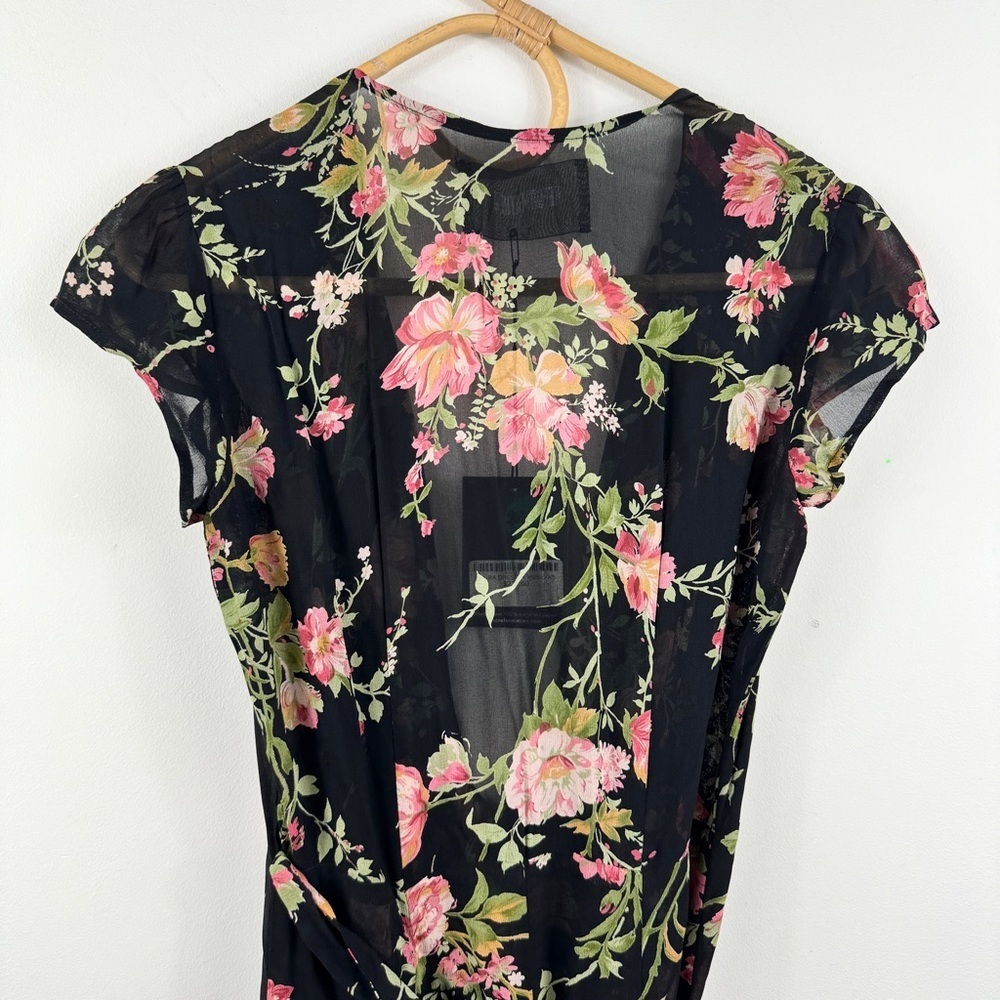 Reformation deep low V-neck floral wrap maxi dress NWT - Picture 5 of 13